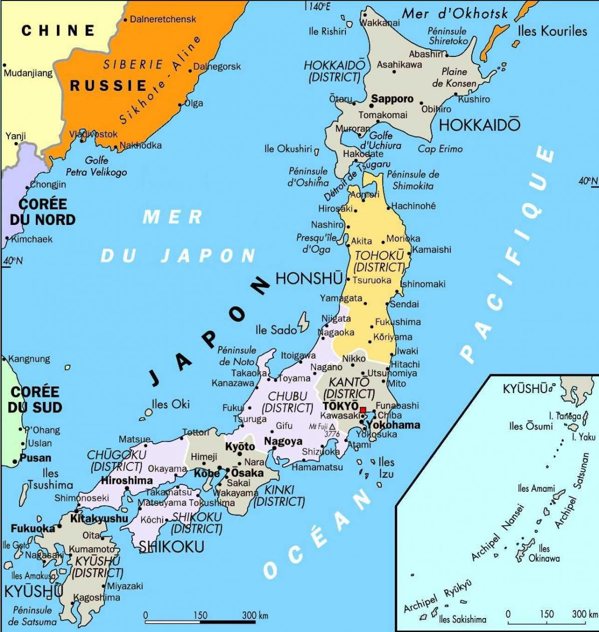 Duża mapa Japonii