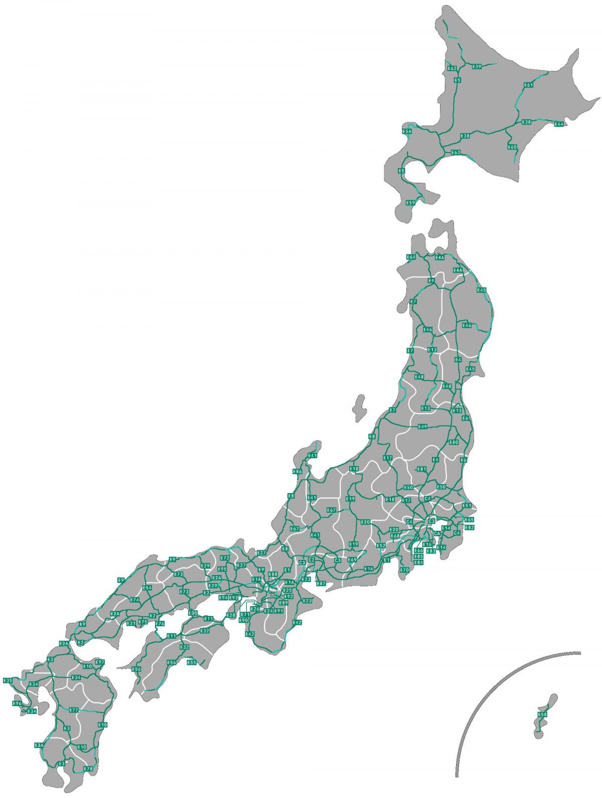 Mapa autostradowa Japonii