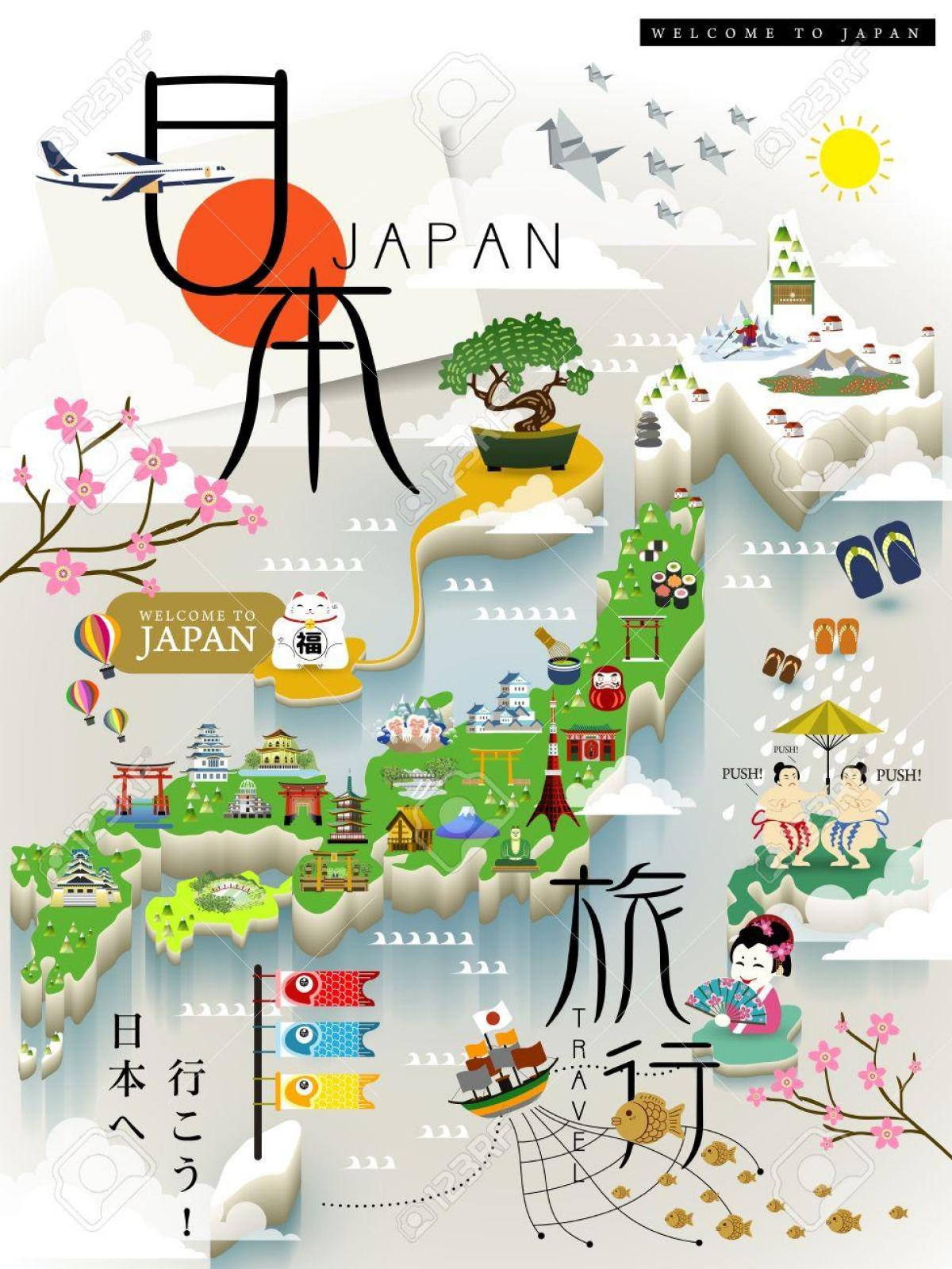 Japonia - mapa atrakcji turystycznych